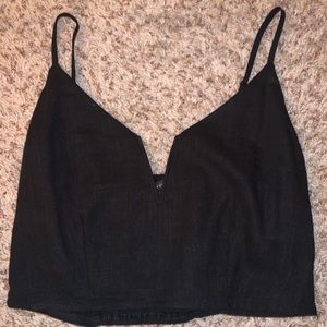 Kendall and Kylie black v-neck crop top